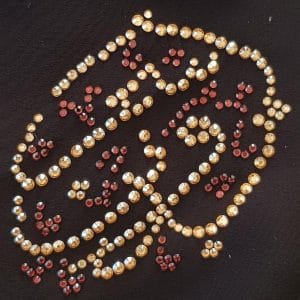 Bedoon essm gold and dark purple swarovski logo