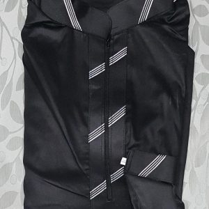 Black with white stripes kurta- collar