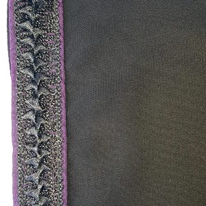 Bedoon Essm Scarf with purple and black tape edge