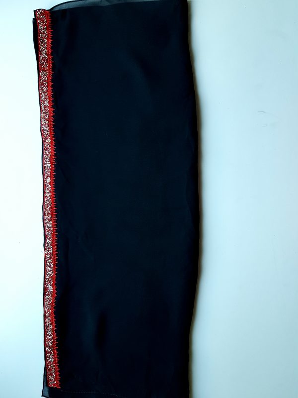 Bedoon Essm Scarf with red and gold mix swarovskis