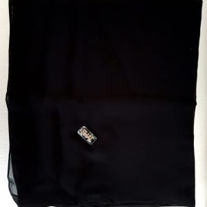 AL SHAL BLACK SCARF WITH LOGO STYLE 14