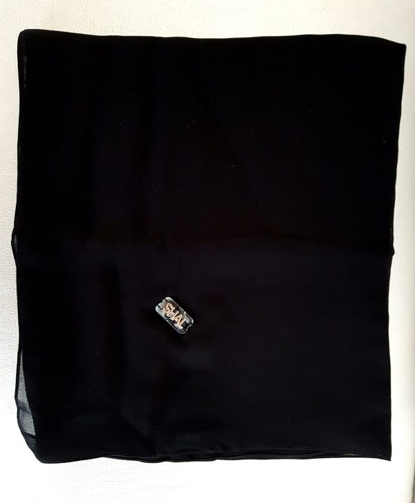 AL SHAL BLACK SCARF WITH LOGO STYLE 14