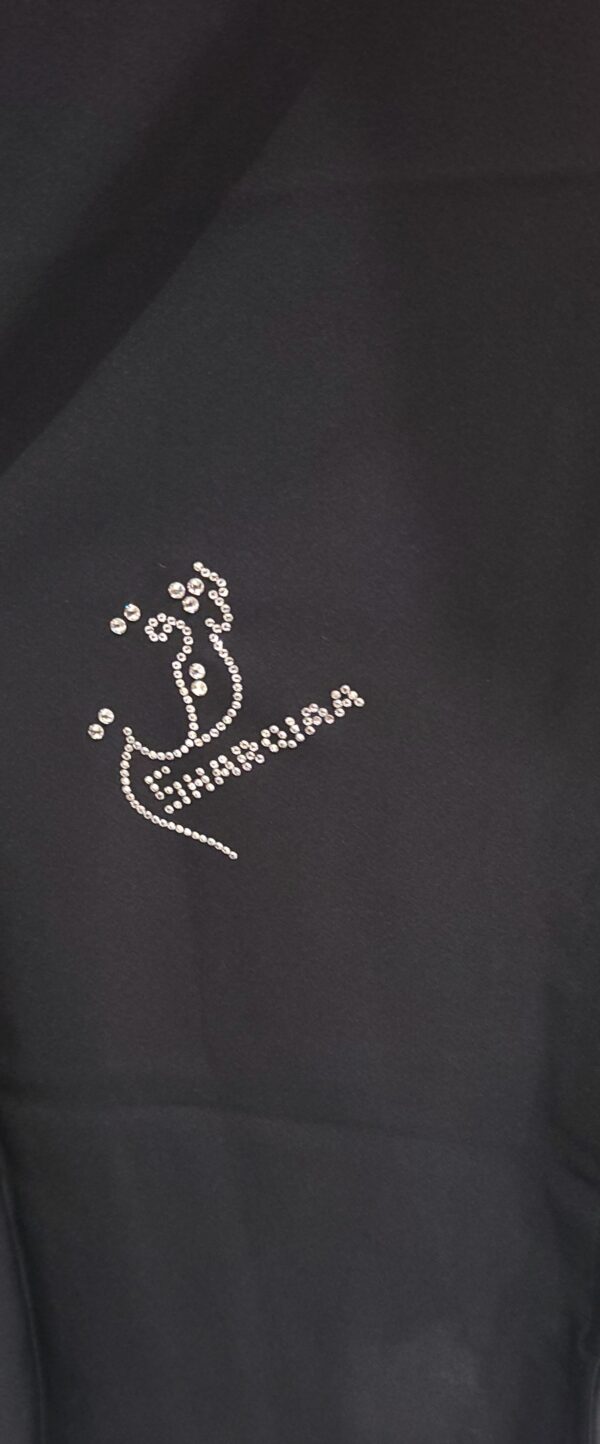 Sharqiaa Abaya - FANCY SWAROVSKI SILVER LOGO - Image 2