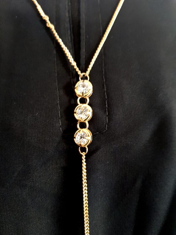 BODY CHAIN - 3 CIRCLES WITH DIAMANTE