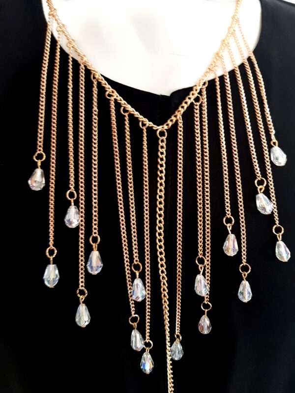 BODY CHAIN - GOLD STRINGS WITH DIAMANTE LOOK STUDS