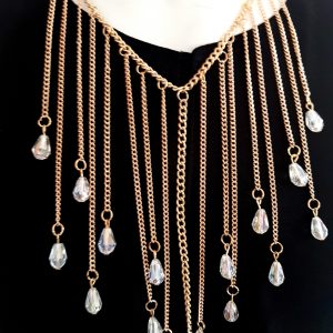BODY CHAIN - GOLD STRINGS WITH DIAMANTE LOOK STUDS