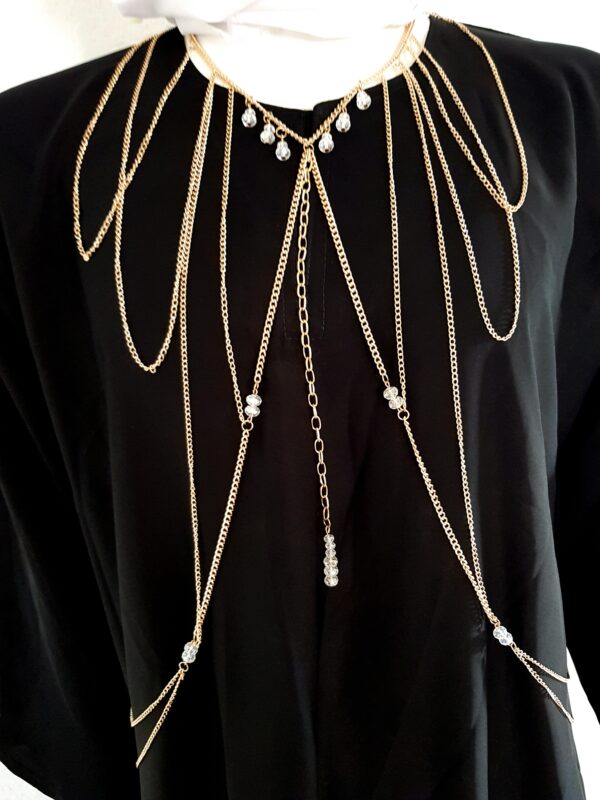 BODY CHAIN - GOLD STRINGS WITH FEW DIAMANTE