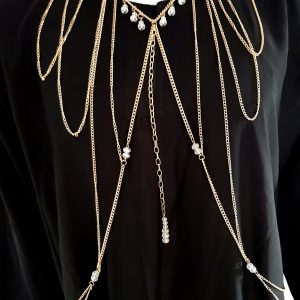 BODY CHAIN - GOLD STRINGS WITH FEW DIAMANTE