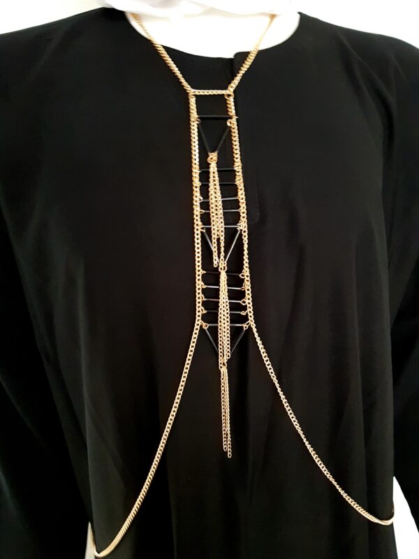 BODY CHAIN - GOLD AND BLACK WITH TASTLE LOOK