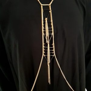 BODY CHAIN - GOLD AND BLACK WITH TASTLE LOOK