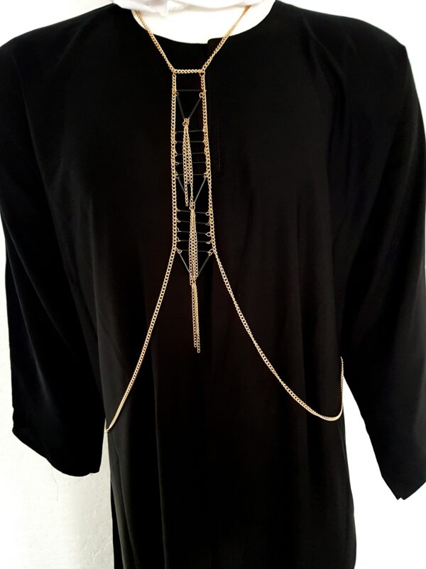 BODY CHAIN - GOLD AND BLACK WITH TASTLE LOOK - Image 2