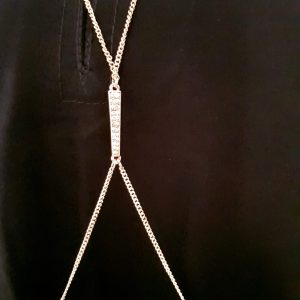 BODY CHAIN - GOLD RECTANGLE WITH MINI DIAMANTE