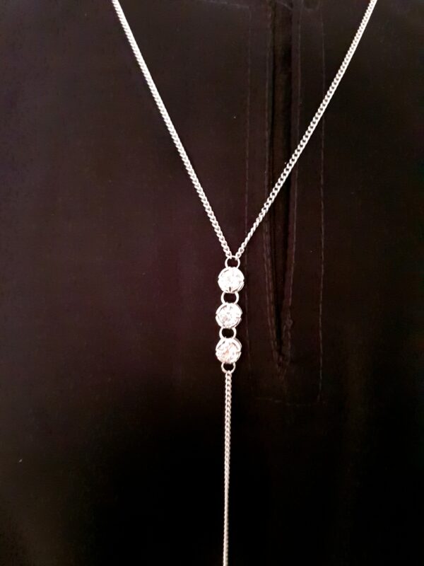 BODY CHAIN -  3 SILVER CIRCLES WITH DIAMANTE