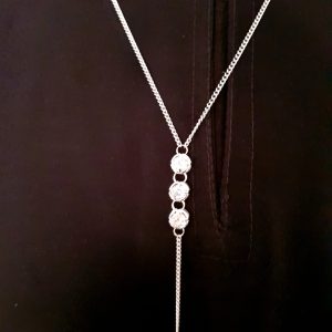 BODY CHAIN -  3 SILVER CIRCLES WITH DIAMANTE