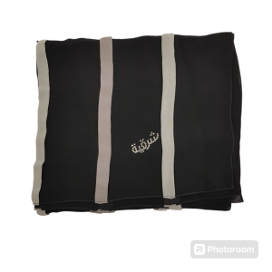 Sharqiaa scarf style 21- grey arabic logo