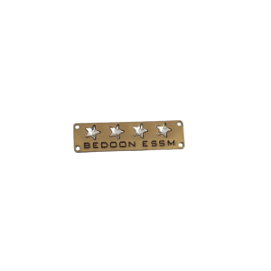 Bedoon Essm 4 silver stars on gold rectangle tag