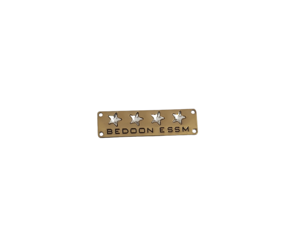 Bedoon Essm 4 silver stars on gold rectangle tag