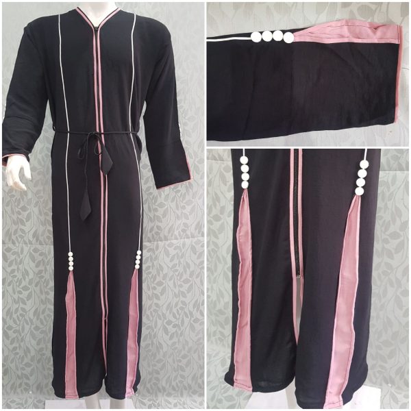 BLACK CLOAK WITH WHITE AND PINK 54