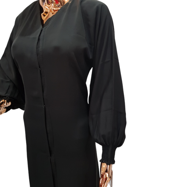 Balloon Ruched Sleeve Cloak - Presstud front
