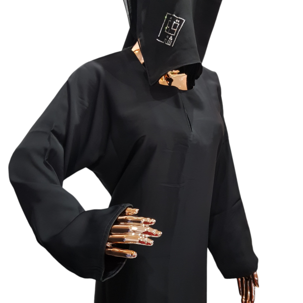 Sharqiaa abaya Silver Square Swarovski - Image 2