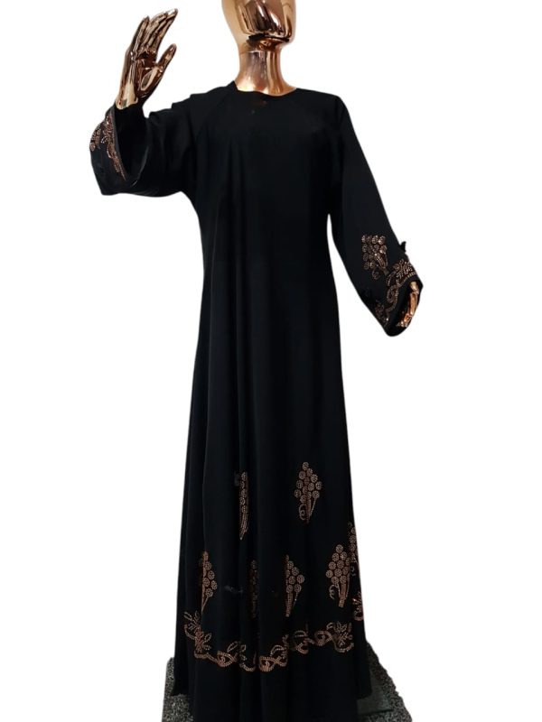 BLACK CLOAK WITH ROSE GOLD BEADS