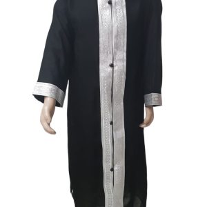 KIDDIES WHITH KURTA WITH BLACK AND SILVER JUBBAH