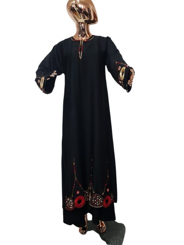 Red & Gold Beadwork Cloak - Size 52 - Image 3