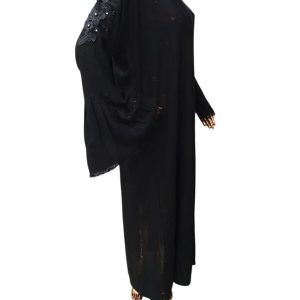 Plain Black cloak with bead work on both Shoulders