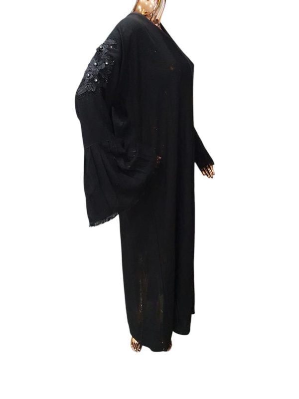 Plain Black cloak with bead work on both Shoulders