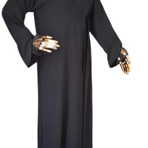 Plain black Presstud crush fabric