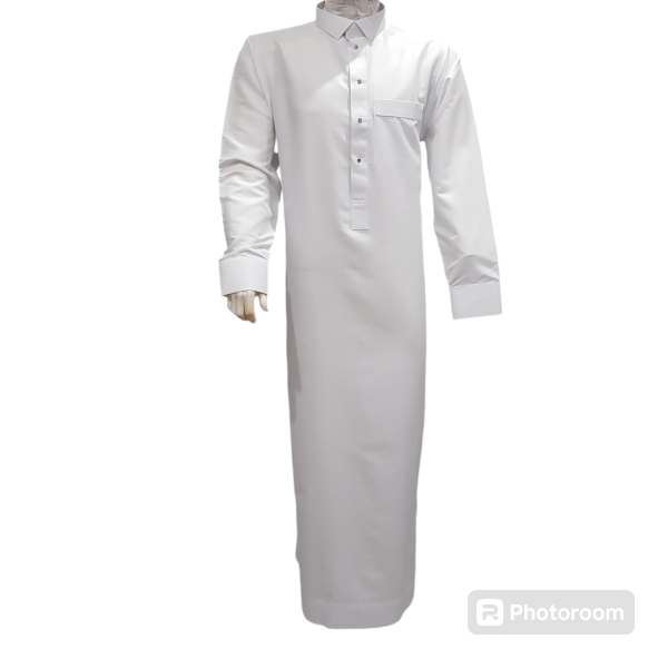 Sharqi Kurta With Swarrovski Button - Image 3