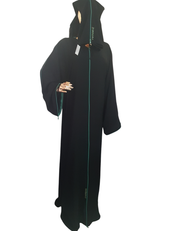 SHARQIAA COLOUR ZIP DARK GREEN CLOAK