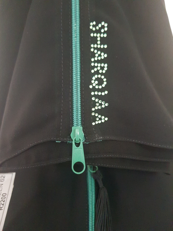 SHARQIAA COLOUR ZIP DARK GREEN CLOAK - Image 3
