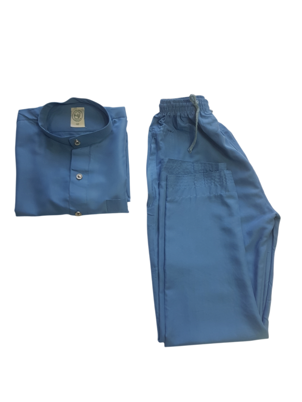 Sky Blue With Collar - Pants - Fancy Button - Image 3