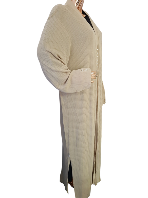 Jersey Throw Cream Stripe With Pearls - Image 3