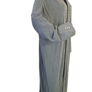 Jersey Throw Light Grey Plain With Pearls