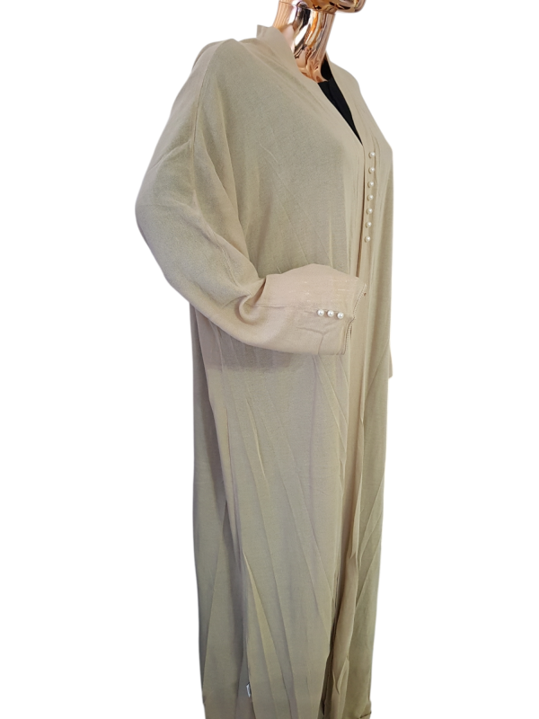 Jersey Throw Cream Plain With Pearls