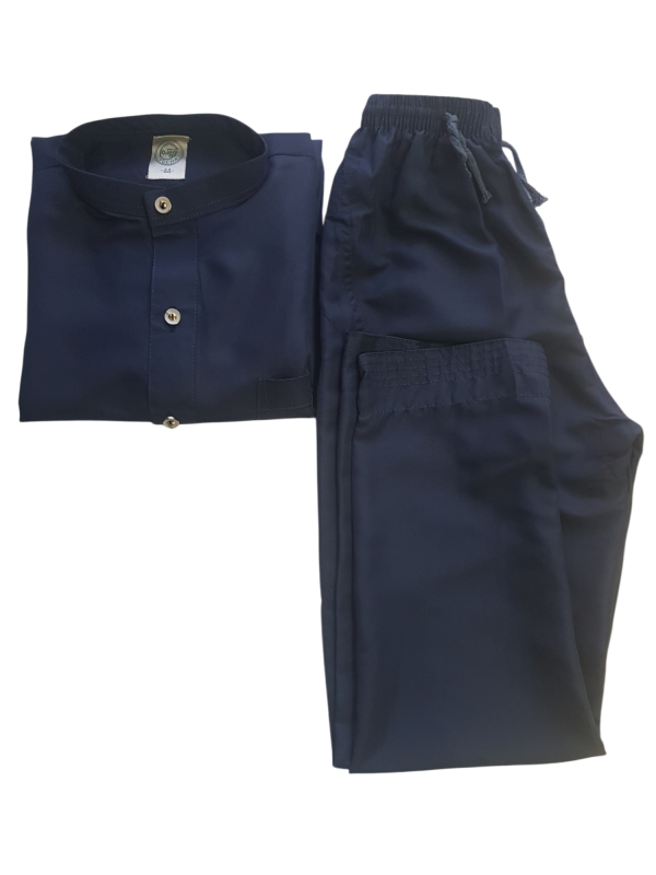 Navy With Collar - Pants - Fancy Button - Image 3