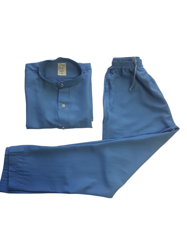 Sky Blue With Collar - Pants - Fancy Button - Image 2