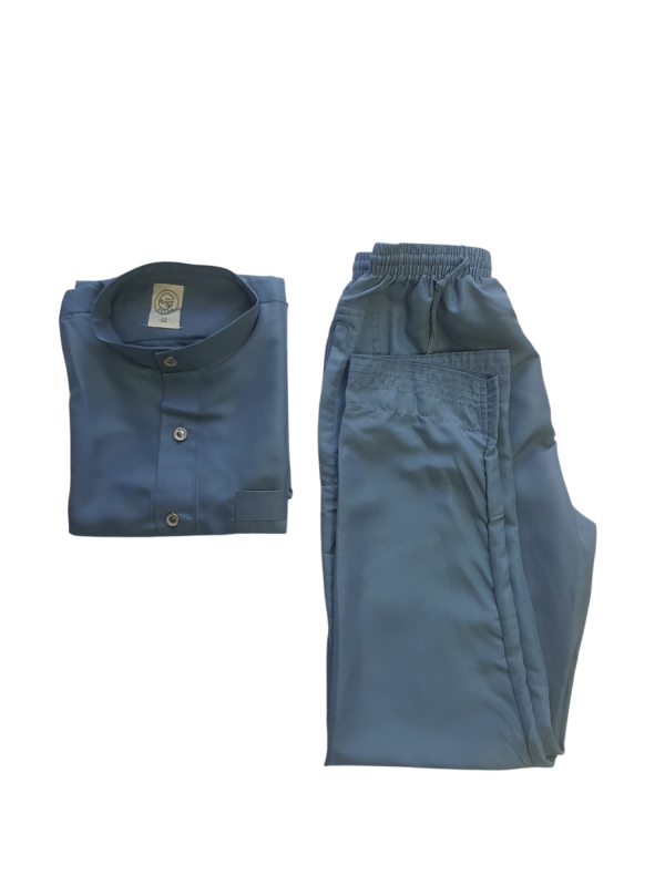 Pigeon Blue With Collar - Pants - Fancy Button - Image 3