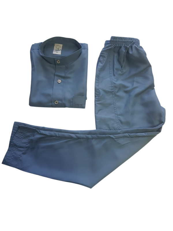 Pigeon Blue With Collar - Pants - Fancy Button - Image 2