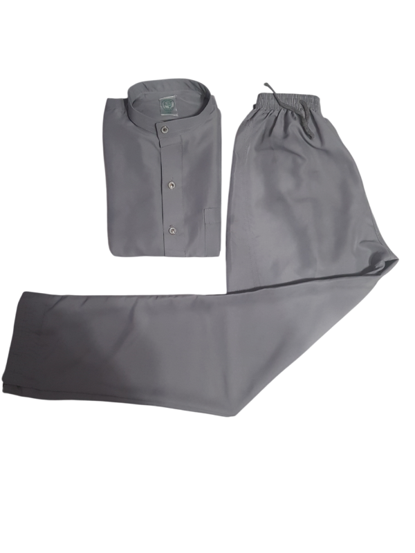 Light Grey With Collar - Pants - Fancy Button - Image 2