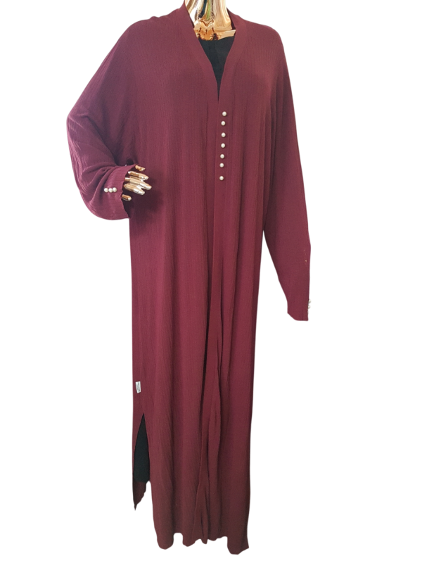 Jersey Throw Maroon Stripe With Pearls