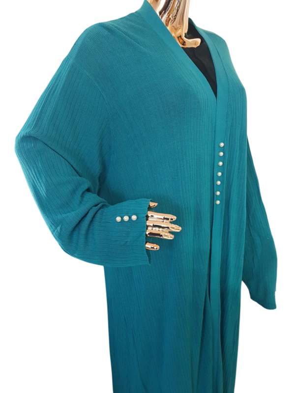 Jersey Throw Marina Blue Stripe With Pearls - Image 2