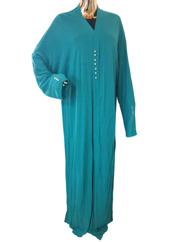 Jersey Throw Marina Blue Plain With Pearls