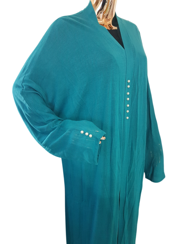 Jersey Throw Marina Blue Plain With Pearls - Image 2