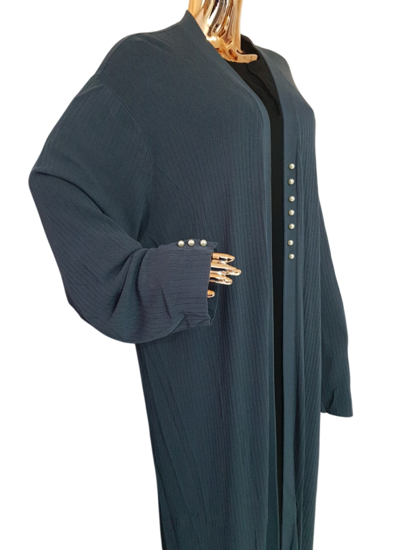 Jersey Throw Blue Stripe With Pearls - Image 2