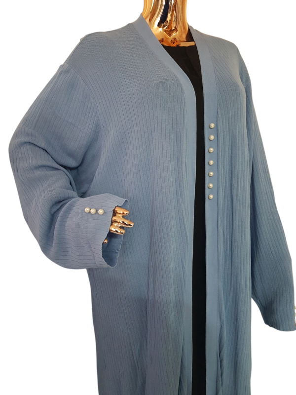 Jersey Throw Sky Blue Stripe With Pearls - Image 2