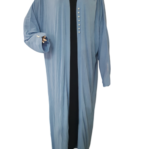 Jersey Throw Sky Blue Plain With Pearls