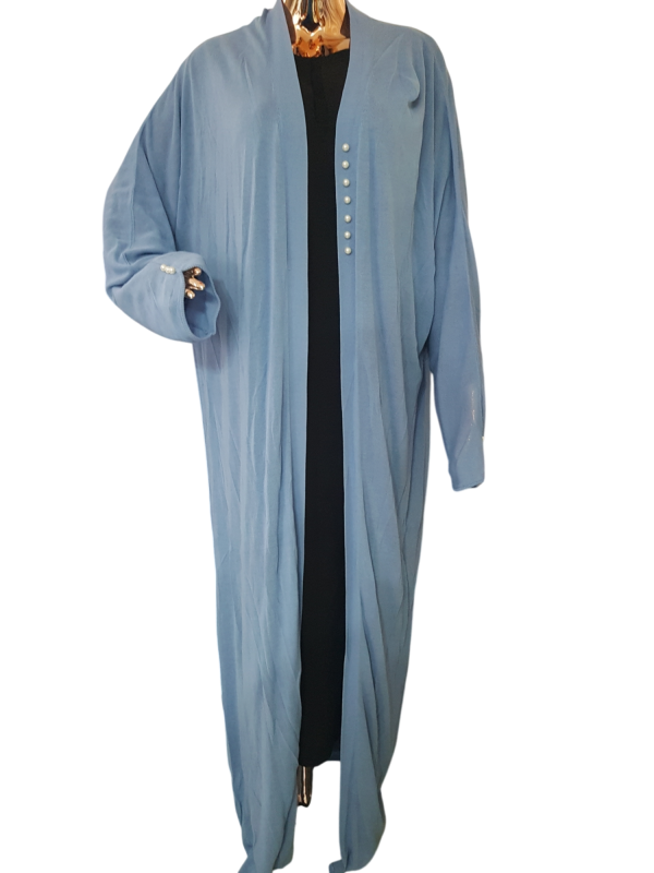 Jersey Throw Sky Blue Stripe With Pearls